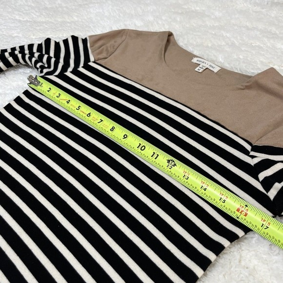 Shopia & Zeke Dress Womens Medium Stripped Faux Suede Elbow Patches Long Sleeve‎ - Picture 6 of 9